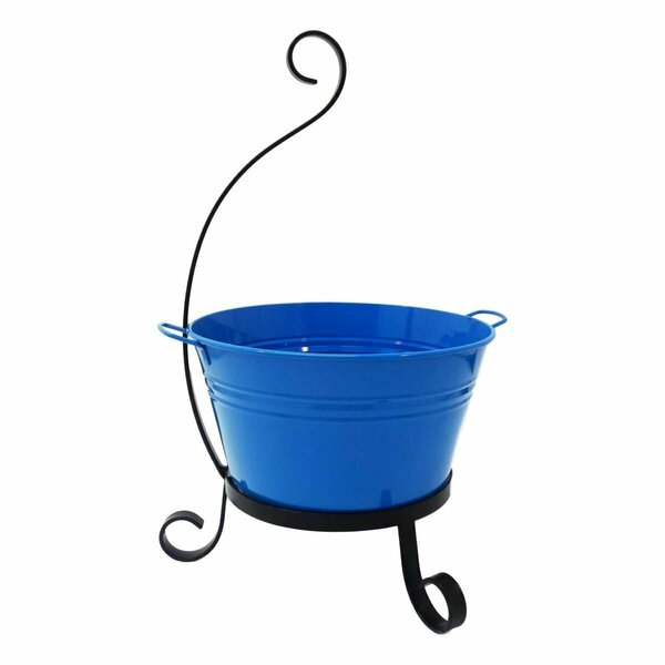 Next2Nature Enameled Galvanized Steel Planter with Iron Stand NE2431756